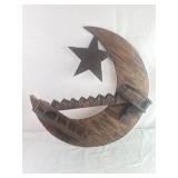 VTG Large Crescent Moon & Star W/Shelf