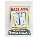 New Orleans French Quarter & Barney Fife Tin Signs