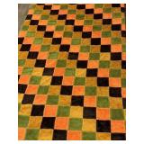 Handmade Checkered Pattern Quilt. 81x98In