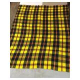 Plaid Pattern Wool Throw Blanket. 66x76 Inches.