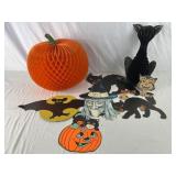 Vtg Cardboard Halloween Decorations