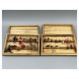 2 Wooden Boxes of Fly Fishing Hooks