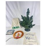 Vtg Lighter Wreath, Mini Christmas Tree, Tree
