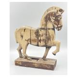 Hand Painted Folk Art Horse 13 1/4In Tall