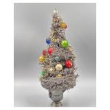 Christmas Bottle Brush Tree W/Ordainments.