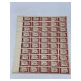 Scott #1230, 5 Cent. Carolina Charter Sheet With