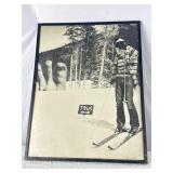 "Tows" Skiing Framed Photo 18in x 23in