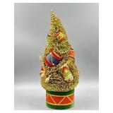 VTG Decorated Bottle Brush Tree Musical. 15In T.