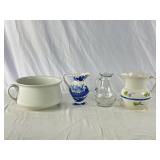 Chamber Pot, and Three Pitchers.