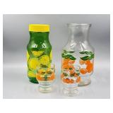 Vtg Anchor Hocking Green Glass Lemon Juice Jar &