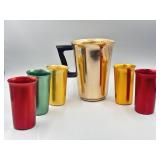 MCM Aluminum Drinking Glasses, & Pitcher.