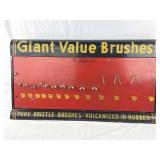(Giant Value Brushes) Tin Store Display. 33In Wide