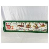 VTG Backlit Santa & His Reindeer Decor. 9x33In
