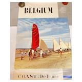Three Belgium Travel Poster. 24x 39 Inches.