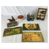 Asian Decor: Framed Artwork, Figurines, Wallet,