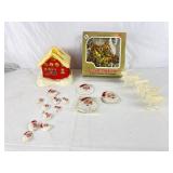 Vtg Light-Up Santaï¿½s Workshop, 11 Light Tree