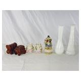 Salt & Pepper Shakers, Jewelry Box, & Vases.