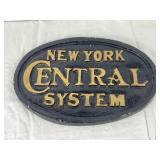 Cast Metal New York Central System Sign