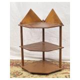 Two Tier Corner Curio Shelf. 1x1Ft By 2Ft Tall.