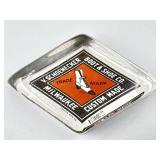 Glass Advertisement Paperweight for V.