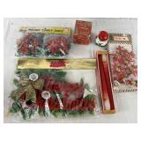 Vtg Christmas Decorations: Santa Taper, Holiday