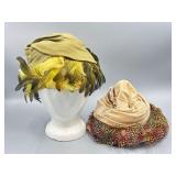 1940s Ladies Feathered Hats.