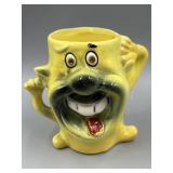 1960s Kreiss Psycho Ceramics Yellow Mug