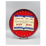 Rheingold Gold Crown metal beer tray. 11In Dia