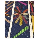 Homemade Necktie Quilt, 85x 96 Inches.