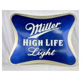 Miller High Life Light Metal Sign 39in x31in