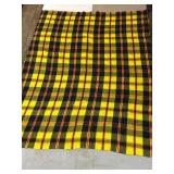 Plaid Pattern Wool Throw Blanket. 66x76 Inches.