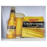 Metal Miller Gold Filtered Genuine Draft Sign