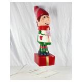 Hand Painted Paper Mï¿½chï¿½ Elf On rotating Stand