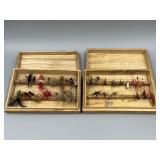 2 Wooden Boxes of Fly Fishing Hooks