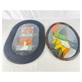 2 Large Frames w/ Vintage Halloween Decorations