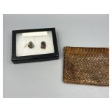 Pair of Framed Bees & Snakeskin Wallet