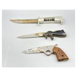 WWII Trench Art Knife, & Gun Shaped Knives.