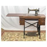 White Treadle Sewing Machine. 33In W, 31In T, -
