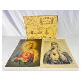 Prints of Sacred Heart of Mary, & West Indies.