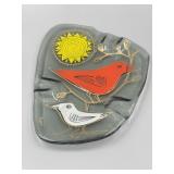 Higgins Glass MCM 2 Birds Ash Tray (Chipped)
