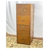 4 Drawer Oak File Cabinet. 18 1/2In W, 52In T,