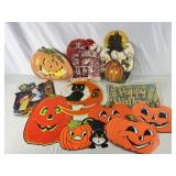 Vtg Cardboard/Paper Halloween Decorations