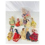 Collection of 7 Inch Tall Dolls & Parts/Clothes.