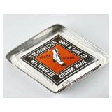 Glass Advertisement Paperweight for V.