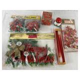 Vtg Christmas Decorations: Santa Taper, Holiday