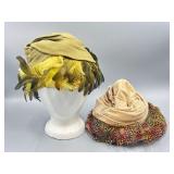 1940s Ladies Feathered Hats.