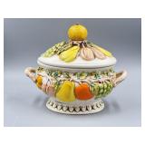 Lefton Majolica Fruit Soup Tureen (Missing Spoon)