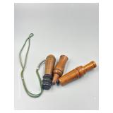 Three VTG Game Calls, Squirrel, & Duck.