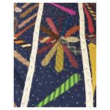 Homemade Necktie Quilt, 85x 96 Inches.