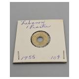 1955 Lebanon 1 Piastre Coin. 1955.